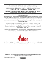 Preview for 2 page of Valor 347 Helmsley Installation And Owner'S Manual