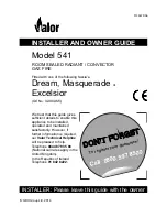 Предварительный просмотр 1 страницы Valor 541 Dream Installer And Owner Manual