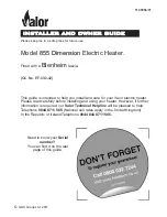 Preview for 1 page of Valor 855 Dimension Installer And Owner Manual