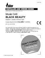 Preview for 1 page of Valor BLACK BEAUTY 348 Installer And Owner Manual