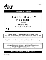 Valor Black Beauty Radiant 340 Owner'S Manual preview