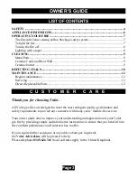 Preview for 3 page of Valor BR419 VA Owner'S Manual