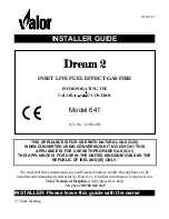 Предварительный просмотр 1 страницы Valor Dream 2 Installer'S Manual