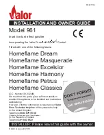 Preview for 1 page of Valor Homeflame Dream Installation And Owner'S Manual