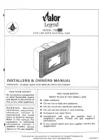 Valor Legend 736CN Installer'S & Owner'S Manual preview