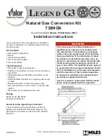 Valor LEGEND G3 Series Installation Instructions Manual preview