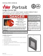 Preview for 1 page of Valor Portrait 569 Ledge Front Installation Manual