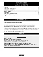 Preview for 3 page of Valor Sunfire 337 Owner'S Manual