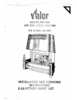 Valor Valorflame 450 Installation And Servicing Instrucnions preview