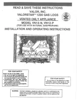 Valor Valorstar VN12-N Installation And Operating Instructions Manual preview