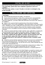 Preview for 17 page of Valor Vega 200 Gas Installer And Owner Manual