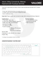 Preview for 1 page of Valore AC132 User Manual