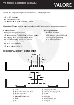 Предварительный просмотр 1 страницы Valore BTS30 Quick Start Manual