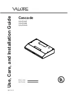 Preview for 1 page of Valore Cascade VCA-E30AB Use, Care And Installation Manual