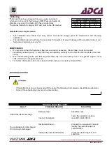 Предварительный просмотр 2 страницы VALSTEAM ADCA FLT32 Installation And Maintenance Instructions