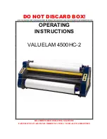 VALUELAM 4500HC-2 Operating Instructions Manual preview