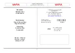 Preview for 2 page of Vama VP 530 S Installation And Operating Instructions Manual