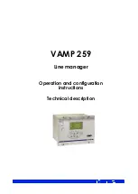 Предварительный просмотр 1 страницы VAMP 259 Operation And Configuration Instructions