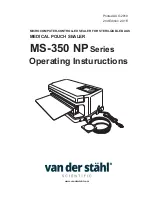 Van Der Stahl MS-350 NP Series Operating Instuructions preview