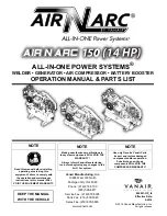 Предварительный просмотр 1 страницы Vanair AIR N ARC RELIANT 150 Series Operations Manual & Parts List