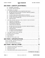 Предварительный просмотр 4 страницы Vanair ALL-IN-ONE POWER SYSTEM AIR N ARC 150 Series Operations Manual & Parts List