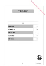 Preview for 23 page of Vanden Borre TKG SM 3007 Manual