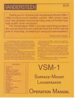 Vandersteen Audio Surface-Mount Loudspeaker VSM-1 Operation Manual preview