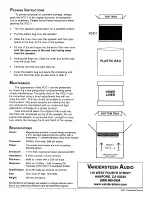 Предварительный просмотр 7 страницы Vandersteen Audio VCC-1 Operation Manual