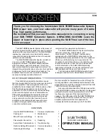 Preview for 1 page of Vanderveen SUB THREE Quick Start Manual