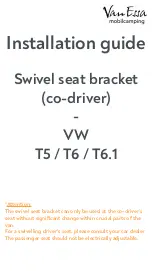 Preview for 1 page of VanEssa mobilcamping 00001668 Installation Manual