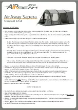 Preview for 1 page of Vango AIRBEAM AirAway Sapera Standard Quick Start Manual