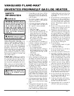 Preview for 2 page of Vanguard Flame-Max VYS18P Owner'S Operation And Installation Manual