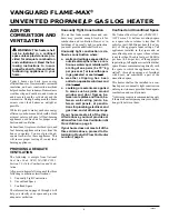 Preview for 4 page of Vanguard Flame-Max VYS18P Owner'S Operation And Installation Manual