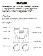 Предварительный просмотр 2 страницы Vanguard Spirit ED User Manual