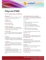 Preview for 3 page of VanillaIP Polycom IP300 User Manual