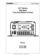 Предварительный просмотр 1 страницы Vanner VLT12-300 Owner'S Manual