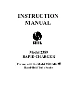 Предварительный просмотр 1 страницы Vante 23891000-01 Instruction Manual