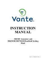 Предварительный просмотр 1 страницы Vante 3800 Instruction Manual