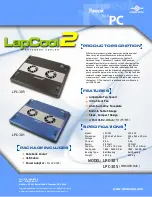 Vantec LapCool 2 Notebook Cooler LPC-301 Specifications preview