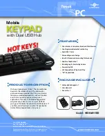 Vantec Mobile Keypad with Dual USB Hub NBK-MH100 Specifications preview