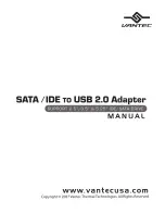 Предварительный просмотр 1 страницы Vantec SATA/IDE to USB 2.0 Adapter None Product Manual