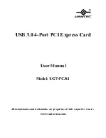 Preview for 1 page of Vantec UGT-PC341 User Manual