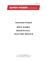 Vapor Power HWR Series Instruction Manual preview