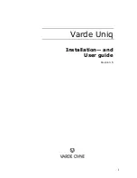 VARDE OVNE Uniq Installation And User Manual preview