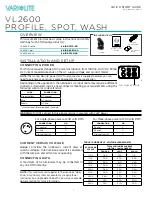 Preview for 1 page of Vari Lite VL 2600 Quick Start Manual