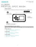 Preview for 4 page of Vari Lite VL 2600 Quick Start Manual