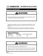 Preview for 8 page of VARILITE JUNIOR Installation Instructions Manual