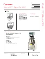 Varimixer Table for W20 223 Specifications preview