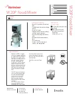 Предварительный просмотр 1 страницы Varimixer W20P Specification Sheet