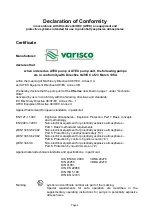 Preview for 2 page of VARISCO SaxMag V Series Operating Manual